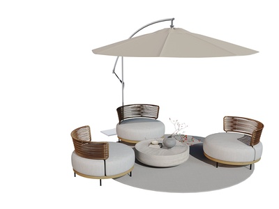 09-现代户外沙发_庭院沙发遮阳伞_户外沙发椅_休闲沙发_现代户外沙发3D模型
