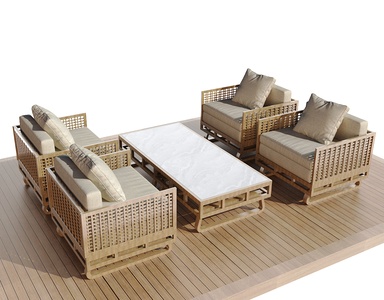 新中式户外沙发3D模型