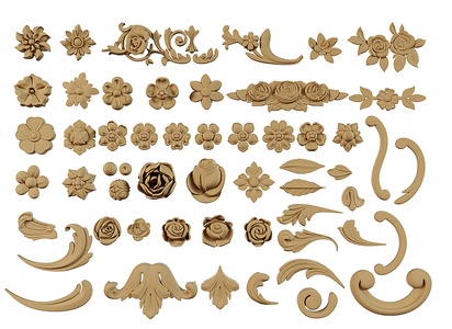 简欧欧式雕花3D模型