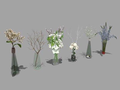 现代风格花瓶装饰品 su草图模型