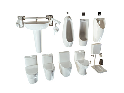 马桶_坐便器_小便斗_小便池_蹲便残疾人无障碍洗手池3D模型