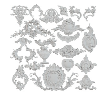 简欧雕花欧式雕花石膏SU模型