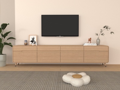 北欧原木风电视柜3D模型