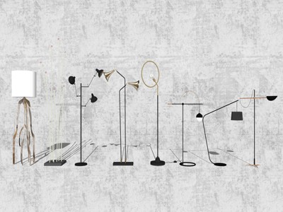 现代落地灯 su草图模型