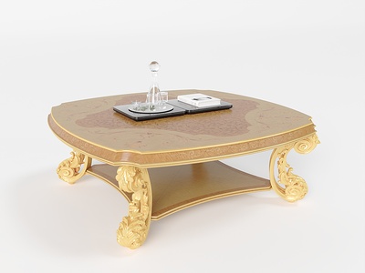 古典欧式法式茶几托盘茶盘放行茶几3d模型