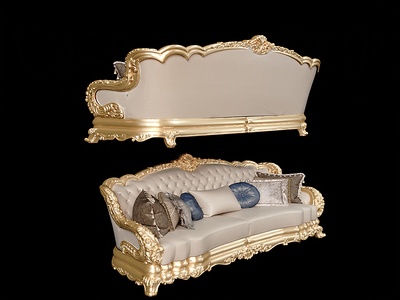 欧式法式古典雕花沙发3d模型