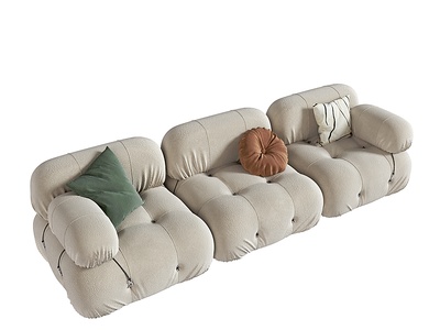 现代沙发三人沙发拼接沙发3D模型