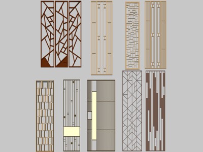 新中式屏风隔断 su草图模型