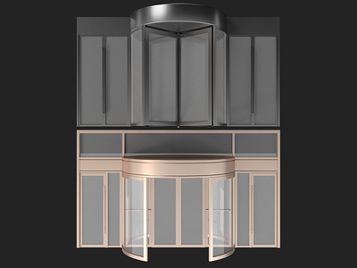 现代旋转门，转门3d模型