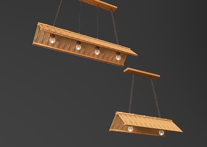 新中式吊灯竹竿吊灯竹子吊灯3D模型
