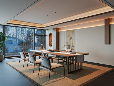 新中式禅意茶室3D模型