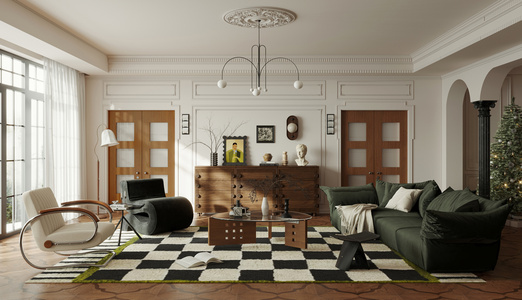 法式家居客厅3D模型