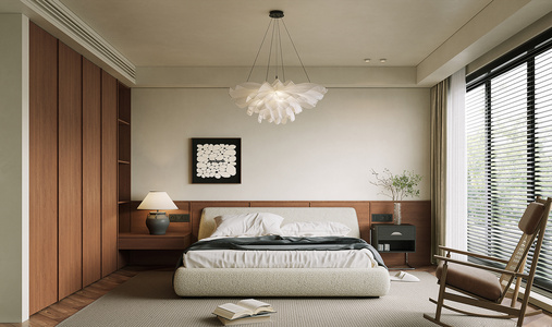 中古奶油家居卧室3D模型