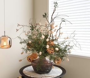 现代中古花瓶花艺SU模型