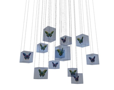 现代玻璃艺术装置SU模型