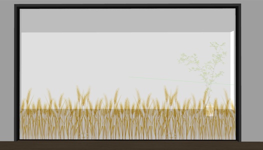 现代麦穗玻璃隔断SU模型