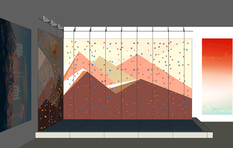 攀岩墙_现代攀岩室SU模型