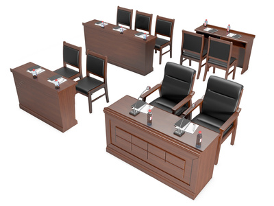 现代会议桌_主席桌椅组合3D模型