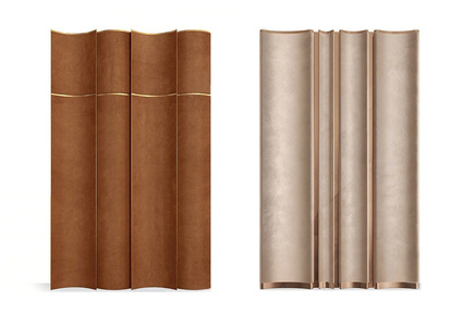 现代屏风隔断波浪造型背景墙3D模型