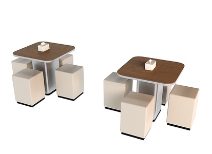 现代洽谈桌洽谈桌椅3D模型
