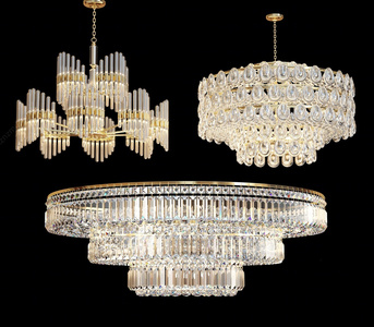 现代轻奢水晶吊灯 su模型