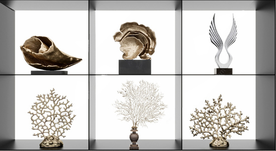 现代新中式雕塑摆件_饰品摆件组合3D模型