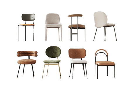 现代餐椅_单椅组合_休闲椅椅子3D模型