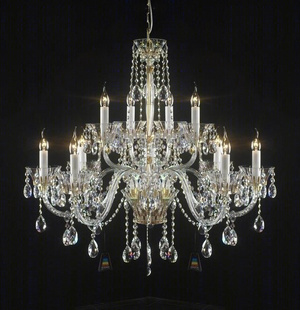 欧式水晶烛台多头吊灯水晶吊灯SU模型