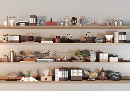 新中式摆件组合3D模型