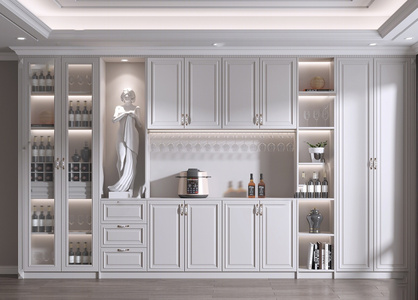 美式酒柜3D模型
