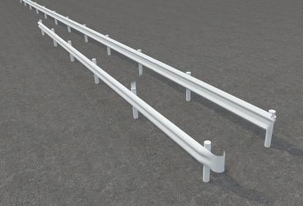 现代护栏_马路护栏_高速护栏su模型