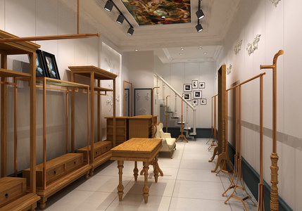 复古女服装店 3d模型 (1)