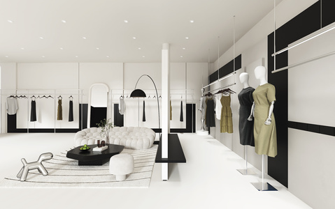 高级感服装店 su草图模型