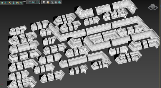 欧式雕花石膏线条角线SU模型
