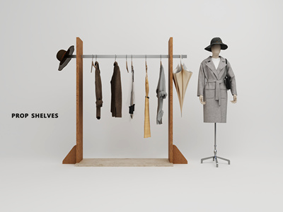 服装店货架挂衣架 3d模型