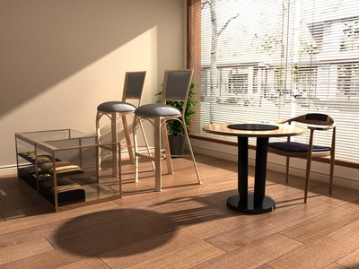 06-家具展厅吧椅圆桌-