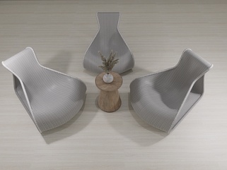 现代休闲椅_户外座椅SU模型