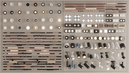 现代极简筒灯射灯SU模型