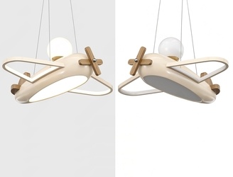 现代奶油儿童房吊灯SU模型