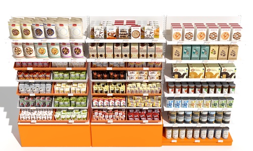 超市货架小食品货柜3D模型(2021)