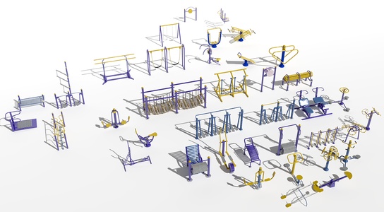 健身器材_室外健身器材小区户外健身器材3D模型(2021)