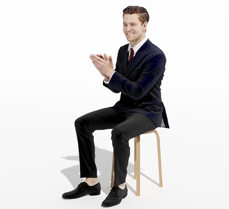 男人坐着的人人物3D模型(2021)