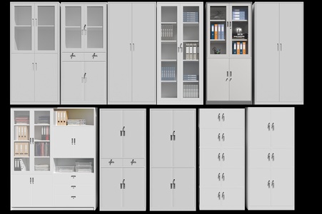 现代文件柜_铁皮柜_办公柜_档案柜3D模型(2021)
