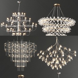 现代轻奢水晶吊灯SU模型