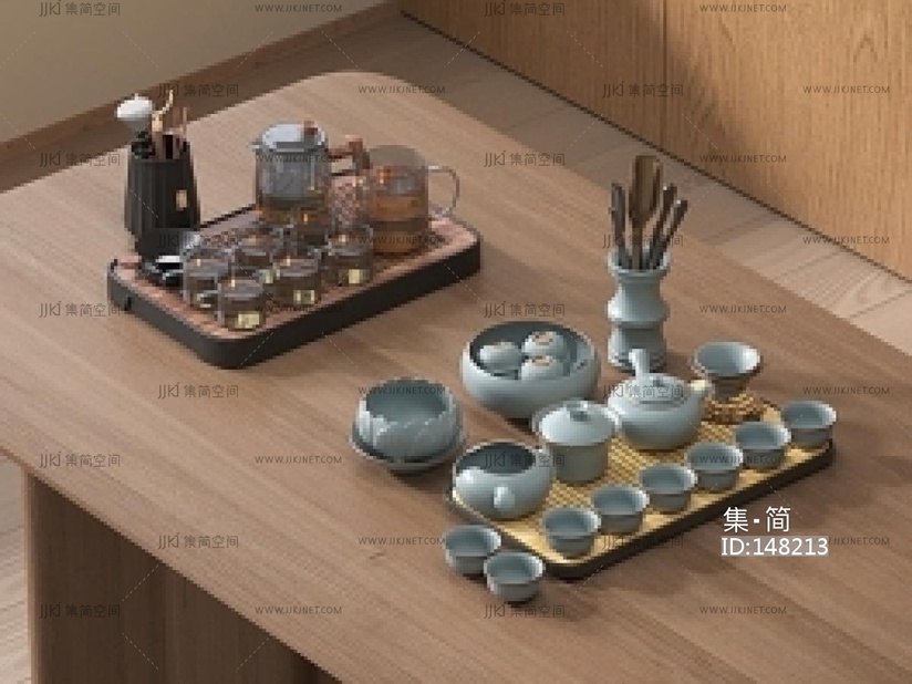 茶具组合SU模型