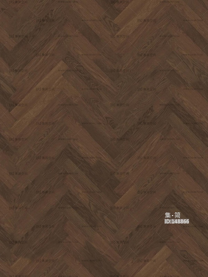 无缝黑胡桃木人字拼木地板贴图I 