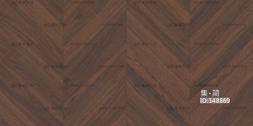 无缝胡桃木人字拼木地板贴图 