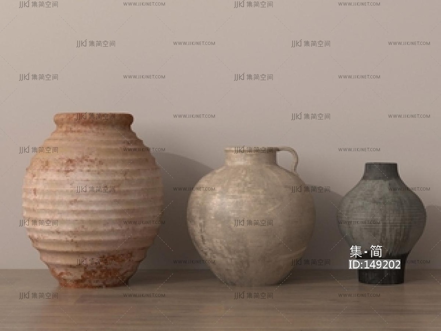 侘寂罐子组合SU模型