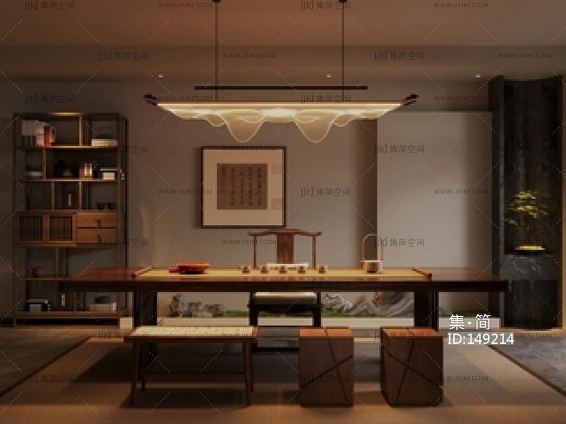 新中式茶室SU模型