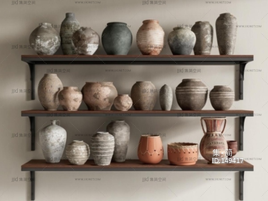 侘寂陶瓷器皿SU模型